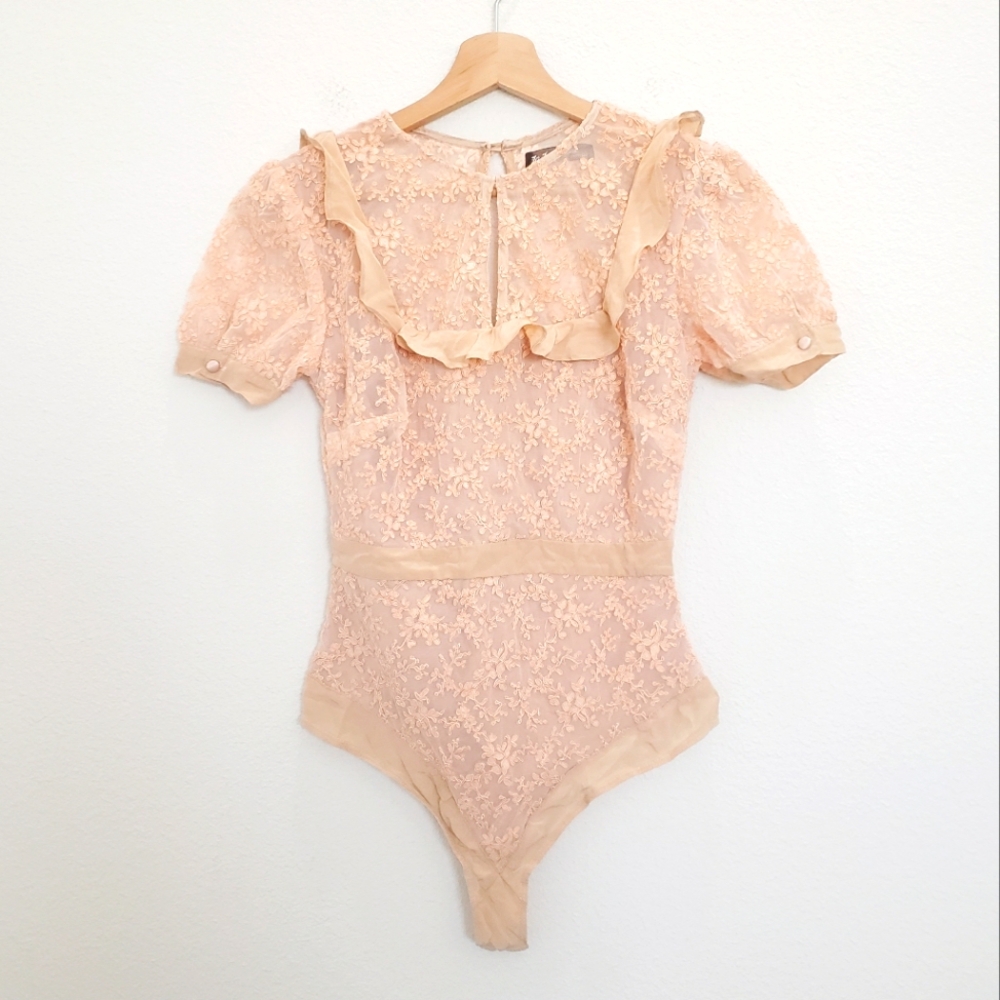 For Love And Lemons Skivvies Lace Bodysuit Size XS